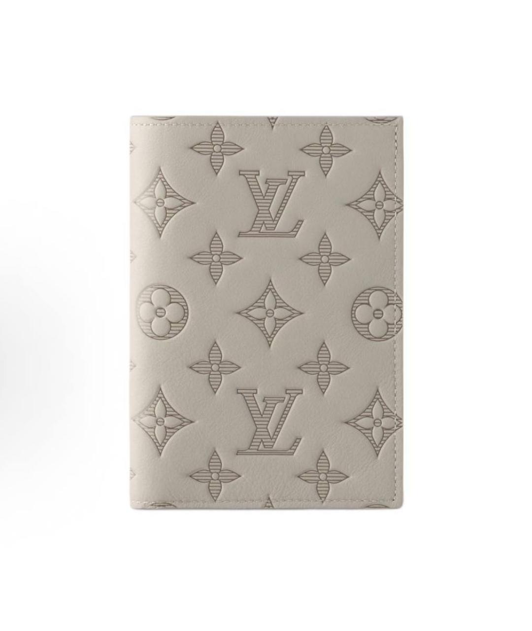 LOUIS VUITTON Серый кожаный кошелек, фото 8