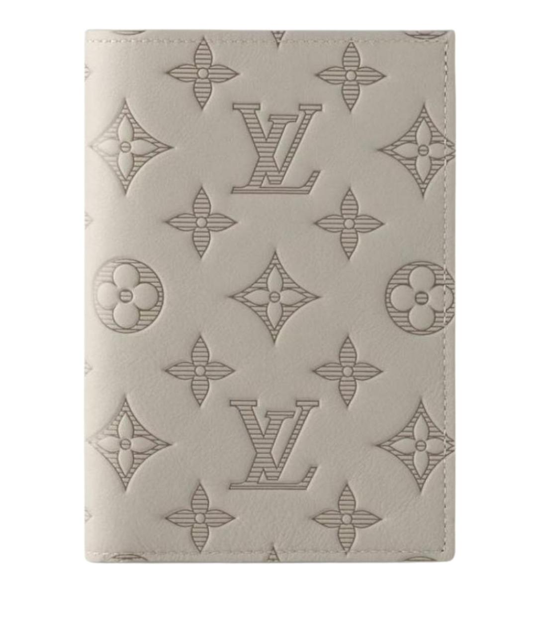 LOUIS VUITTON Серый кожаный кошелек, фото 9