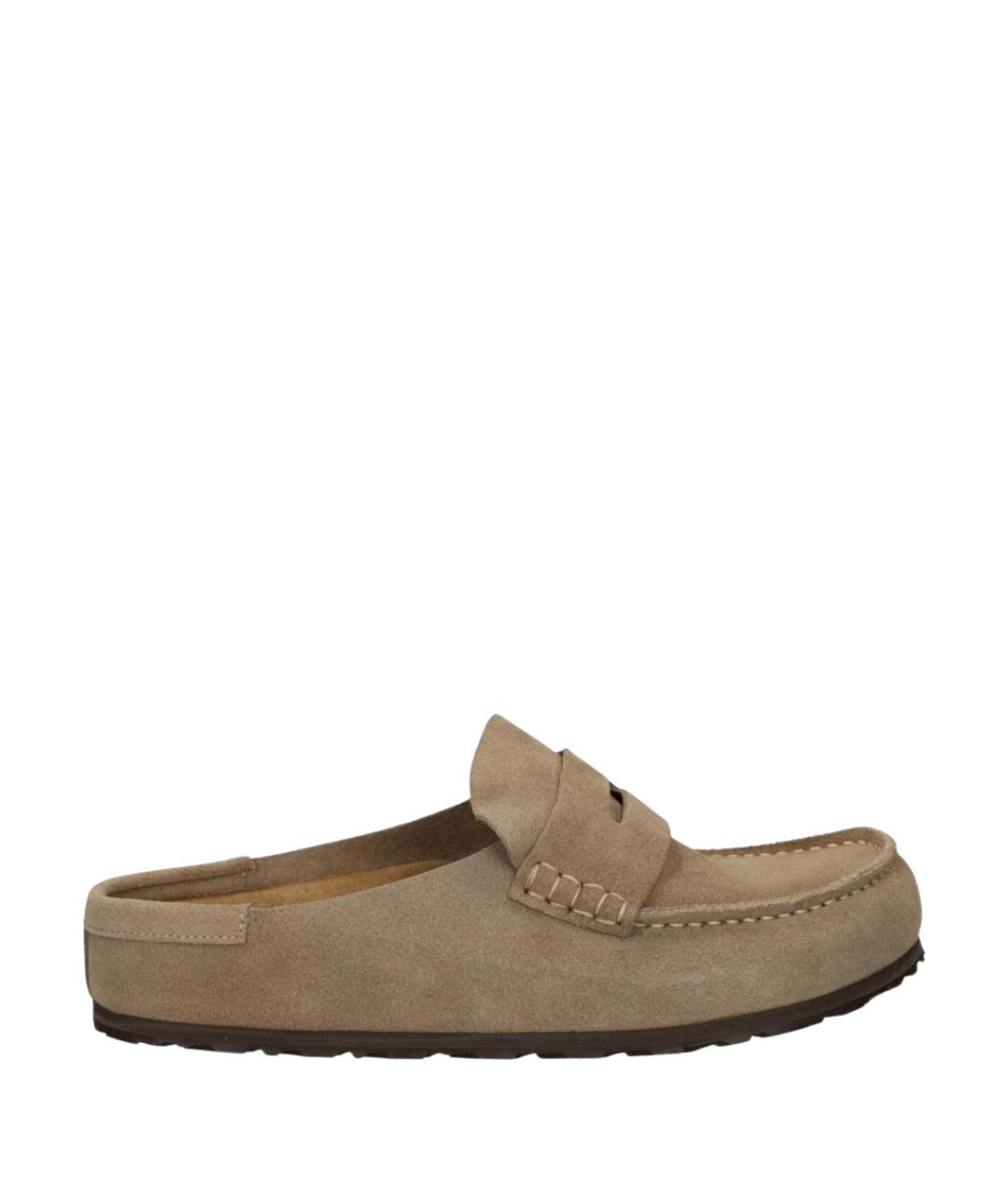 BIRKENSTOCK Бежевые замшевые сабо, фото 1