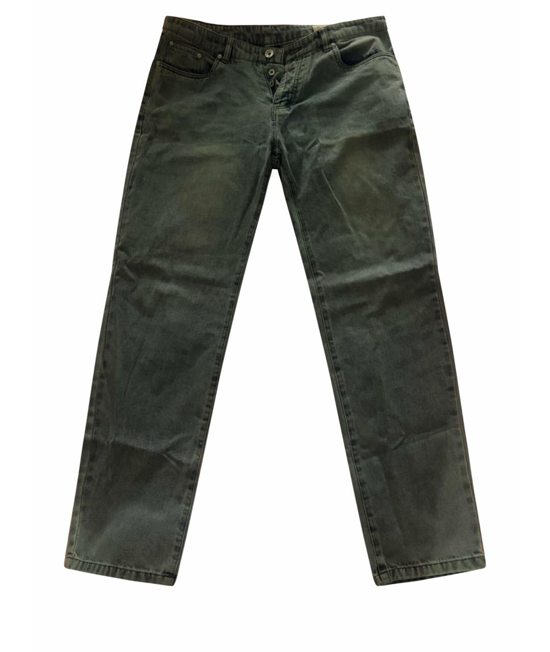 BRUNELLO CUCINELLI Голубые хлопковые прямые джинсы, фото 1