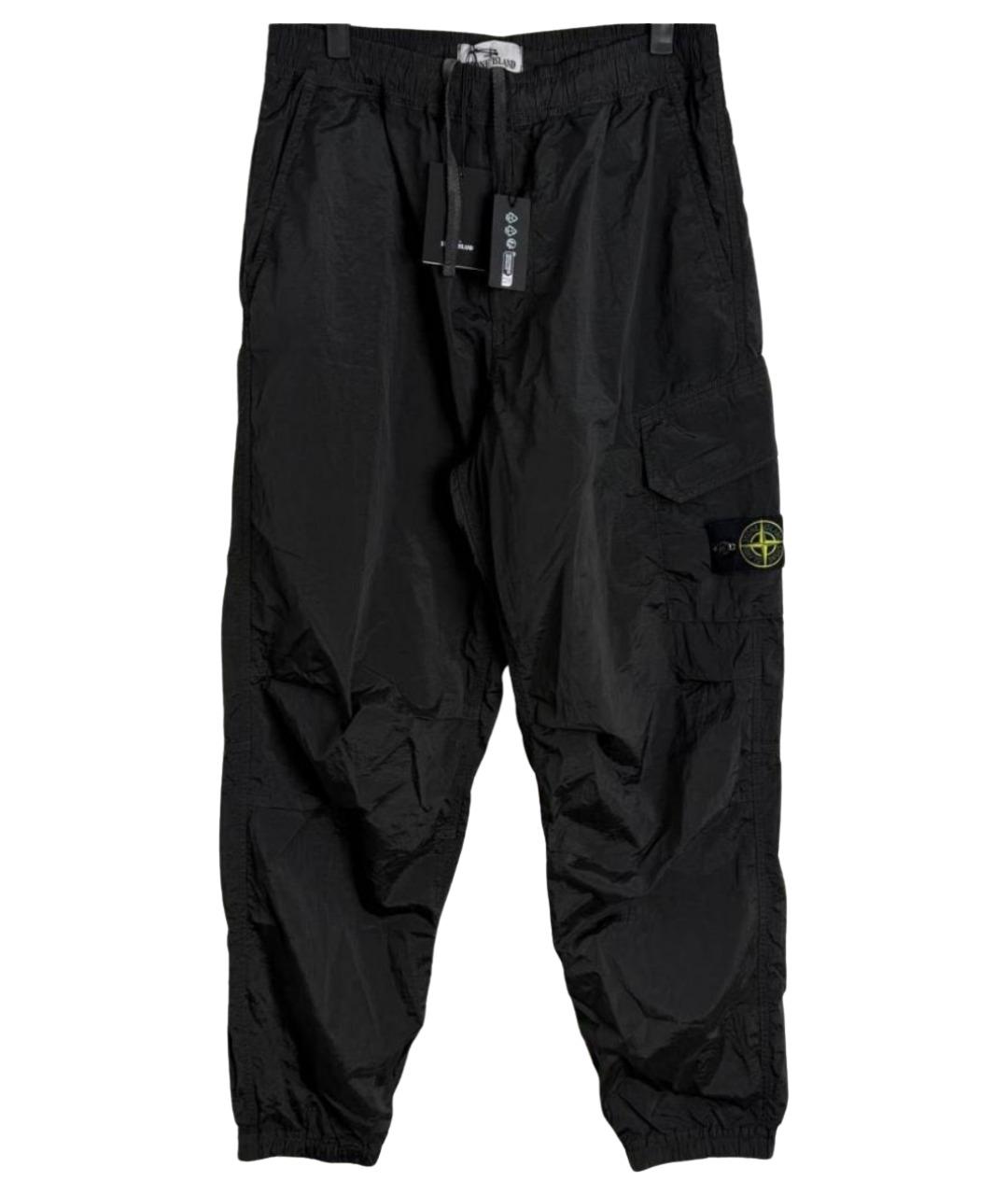 STONE ISLAND Антрацитовые полиамидовые повседневные брюки, фото 1