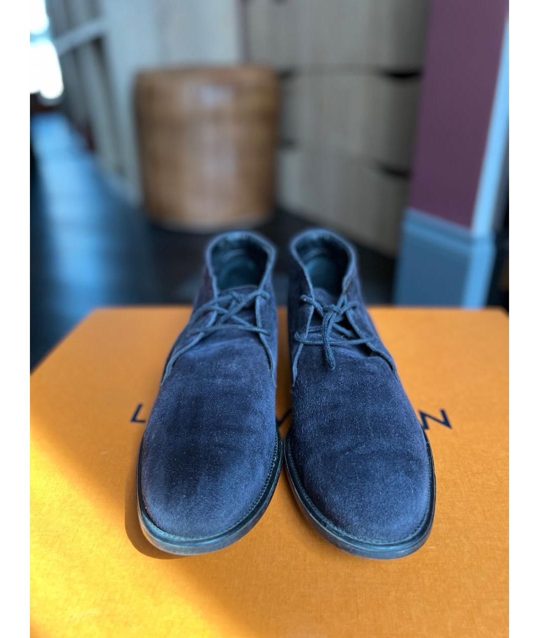 TOD'S Темно-синие замшевые низкие ботинки, фото 2
