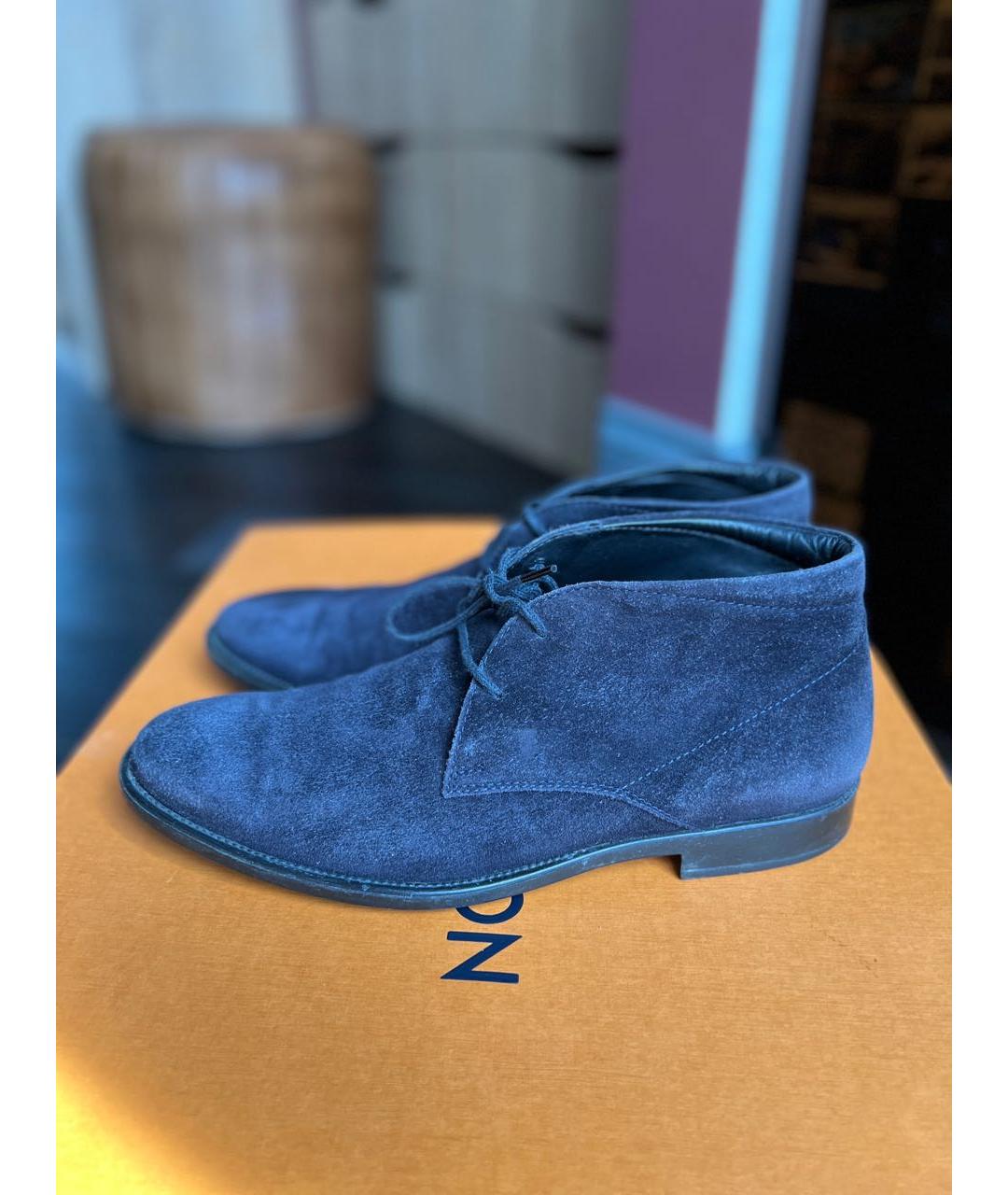TOD'S Темно-синие замшевые низкие ботинки, фото 5