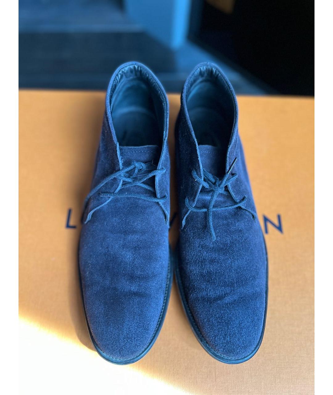 TOD'S Темно-синие замшевые низкие ботинки, фото 3