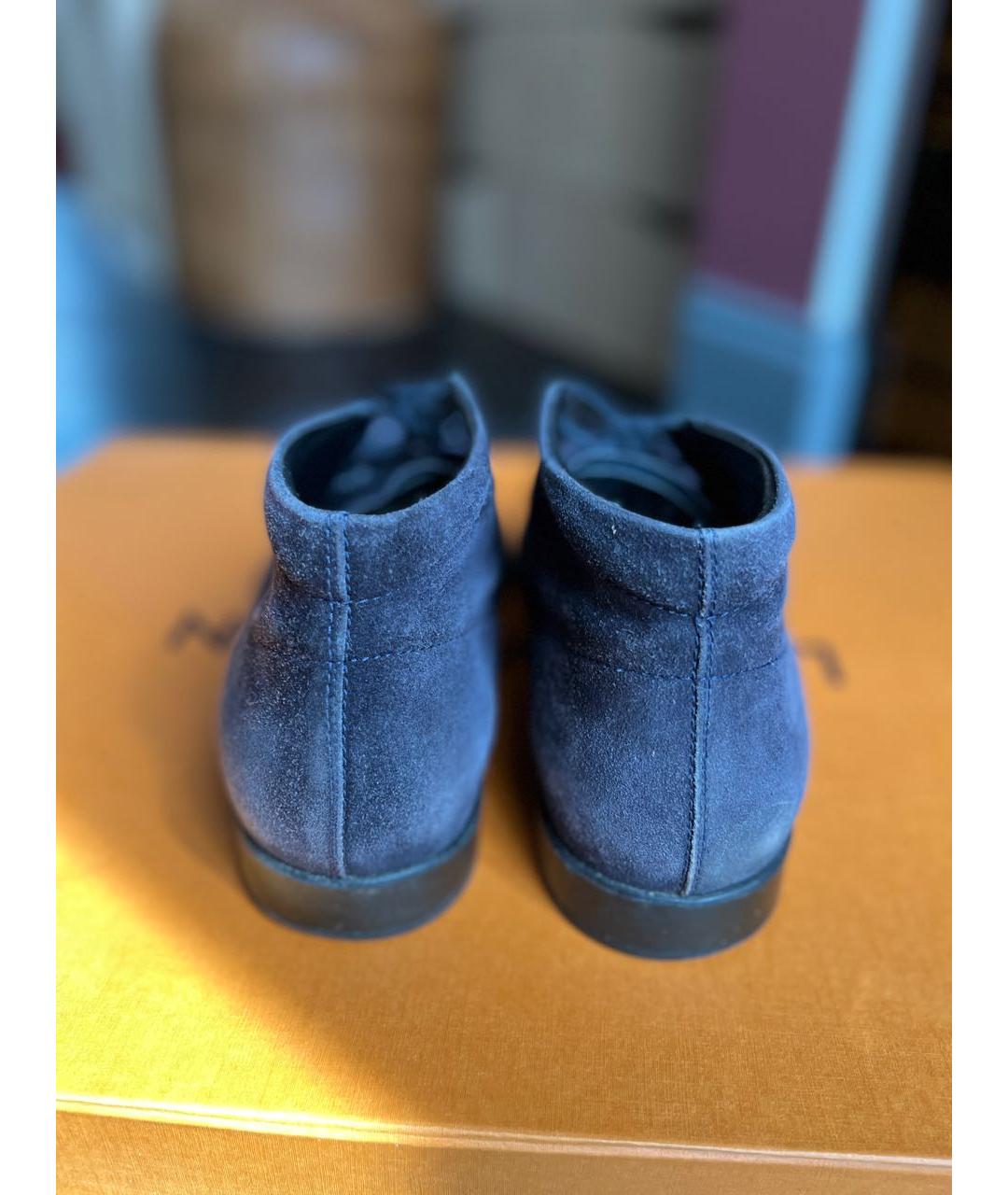 TOD'S Темно-синие замшевые низкие ботинки, фото 4