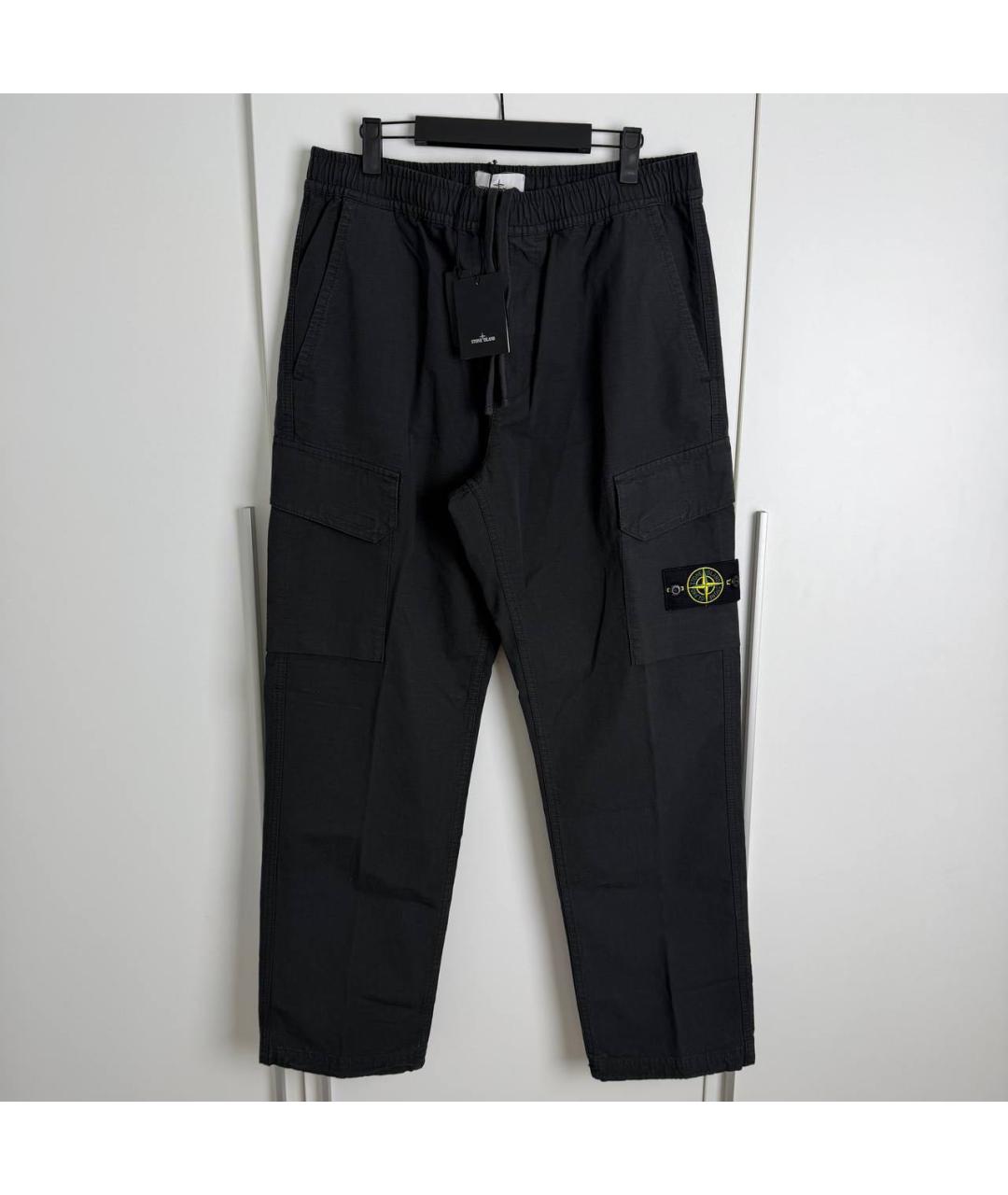 STONE ISLAND Черные полиамидовые повседневные брюки, фото 6