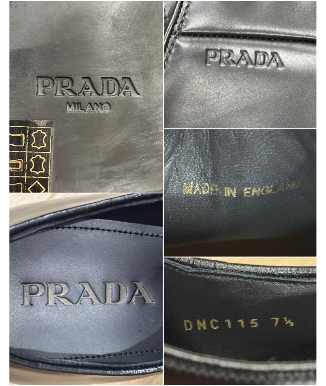 PRADA Черные кожаные туфли, фото 8