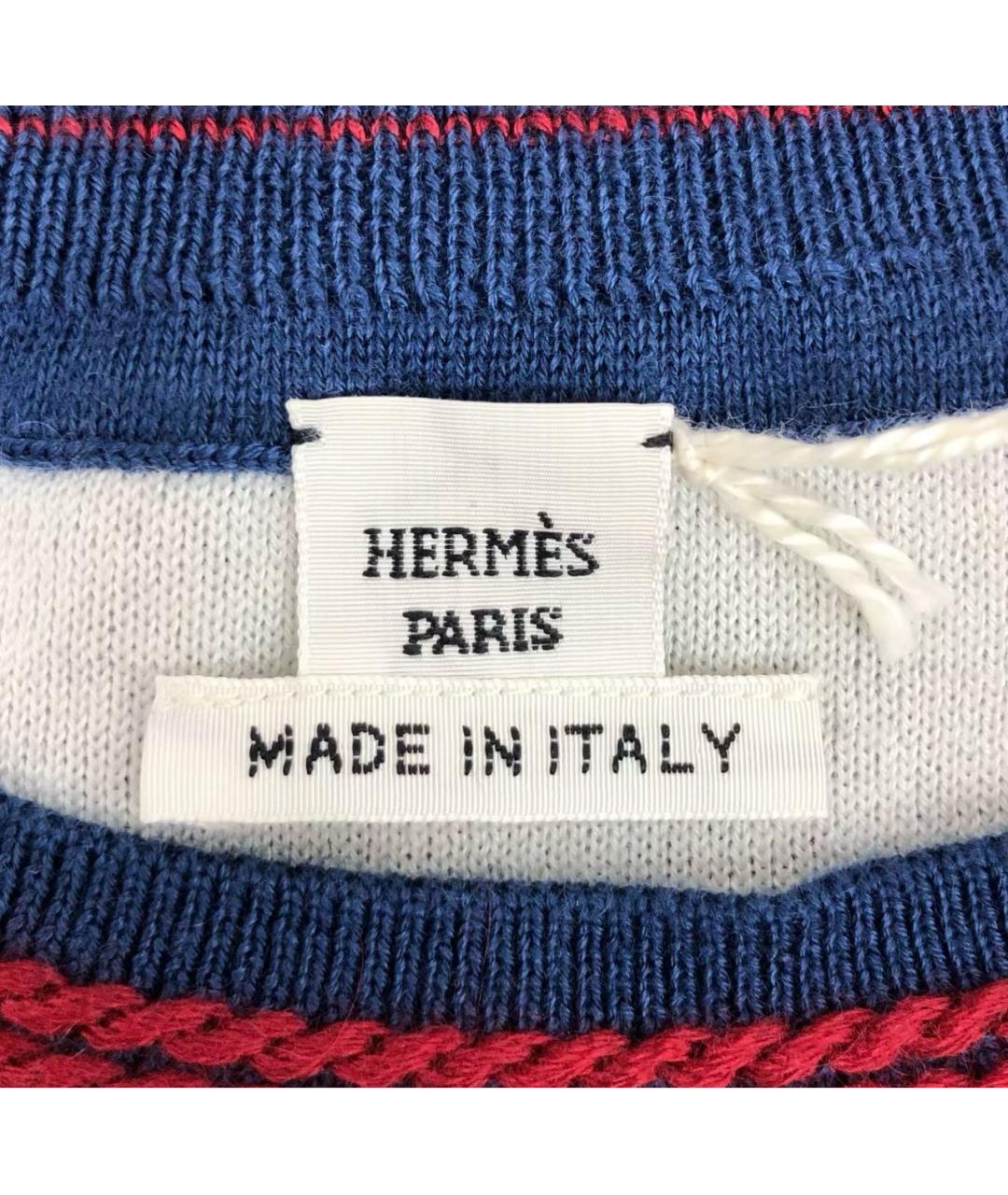 HERMES Темно-синий кашемировый джемпер / свитер, фото 3
