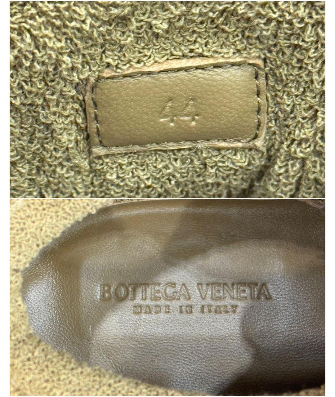 BOTTEGA VENETA Хаки кожаные высокие кроссовки / кеды, фото 7