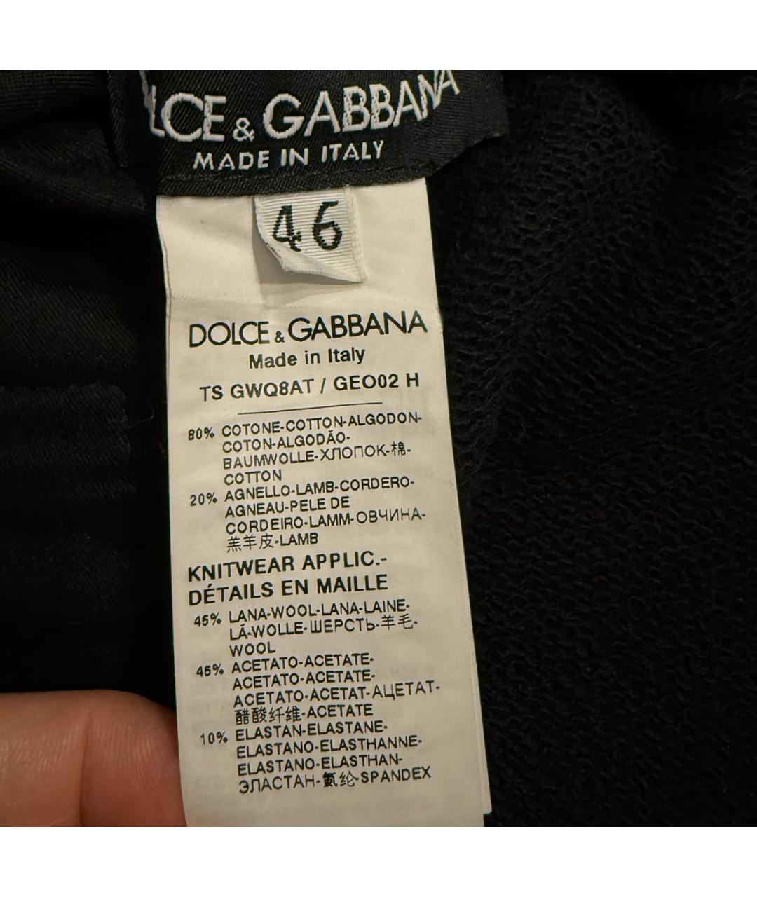 DOLCE&GABBANA Черные хлопковые повседневные брюки, фото 8
