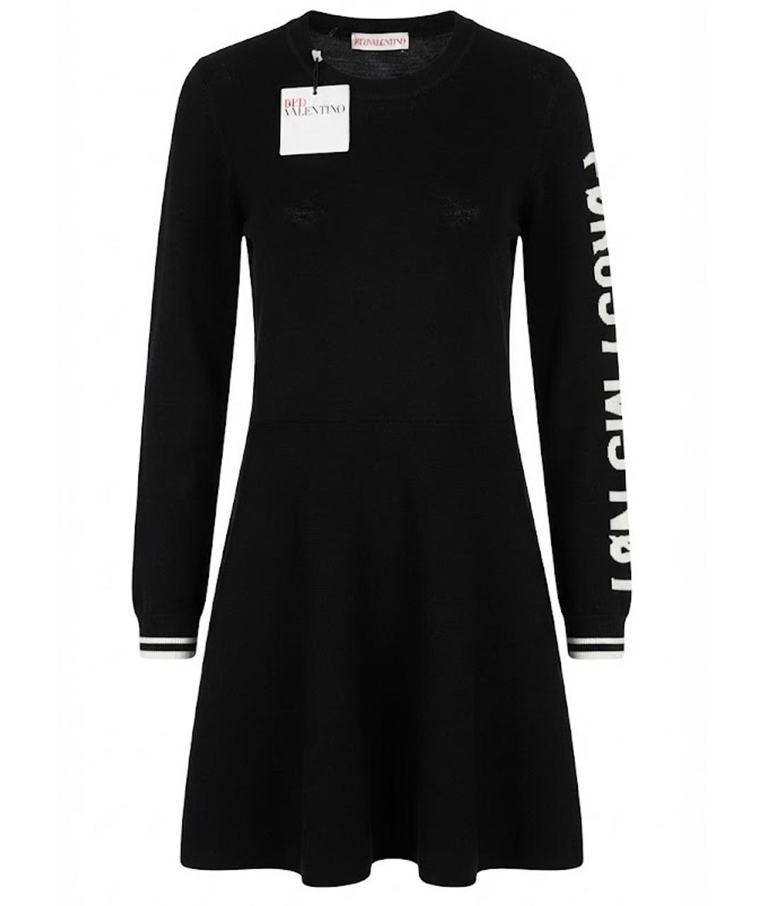 RED VALENTINO Черное вискозное повседневное платье, фото 1