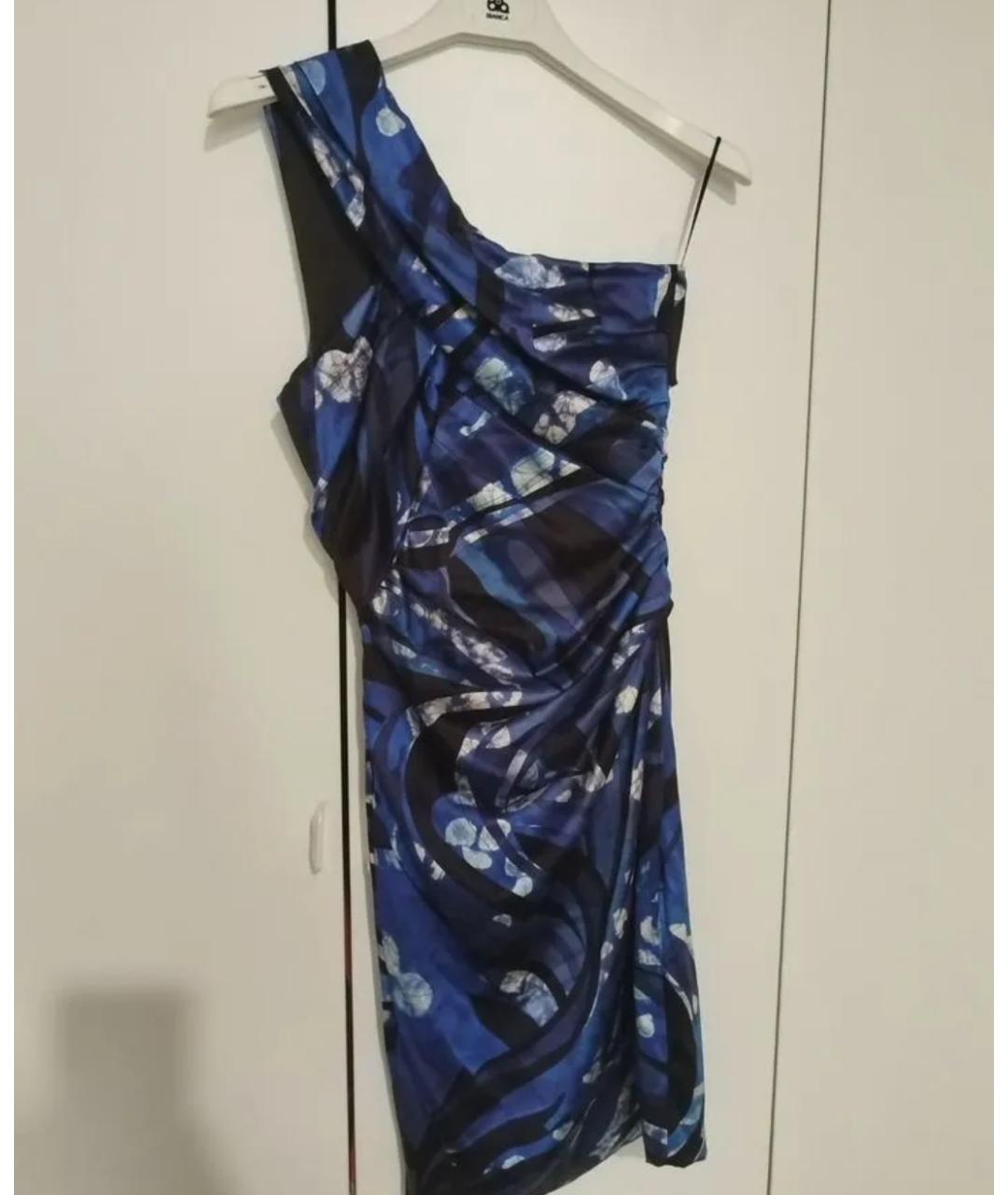 EMILIO PUCCI Синее атласное вечернее платье, фото 6