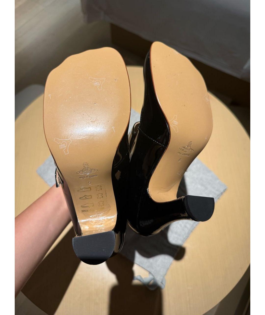 VIVIENNE WESTWOOD Черные туфли из лакированной кожи, фото 6