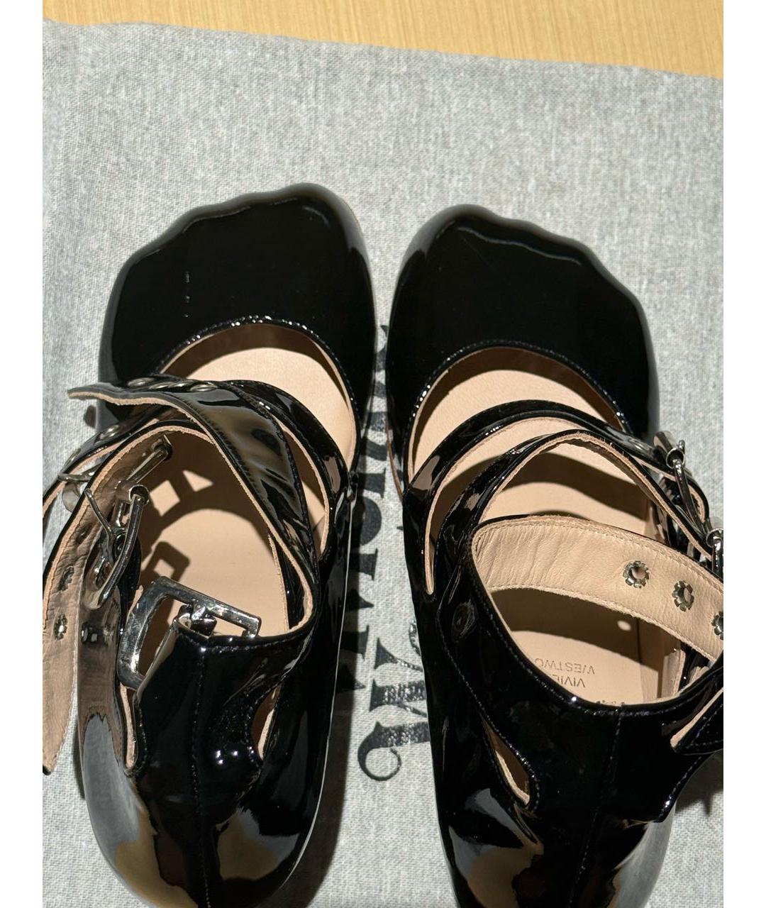 VIVIENNE WESTWOOD Черные туфли из лакированной кожи, фото 4