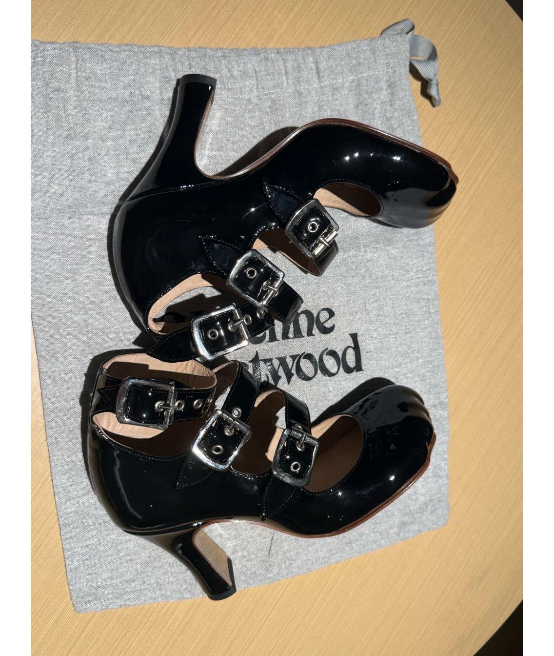 VIVIENNE WESTWOOD Черные туфли из лакированной кожи, фото 9