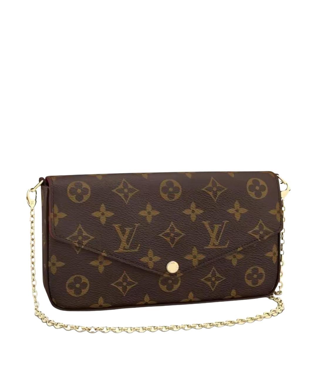 LOUIS VUITTON Коричневая кожаная сумка через плечо, фото 1