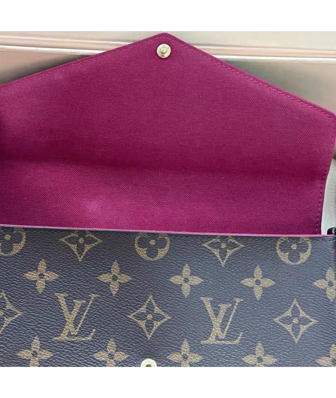 LOUIS VUITTON Коричневая кожаная сумка через плечо, фото 2