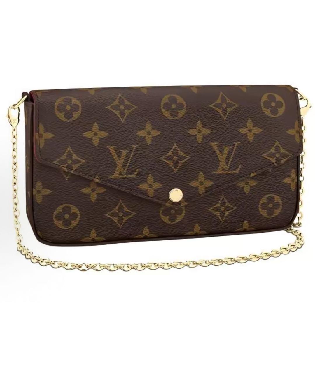 LOUIS VUITTON Коричневая кожаная сумка через плечо, фото 5