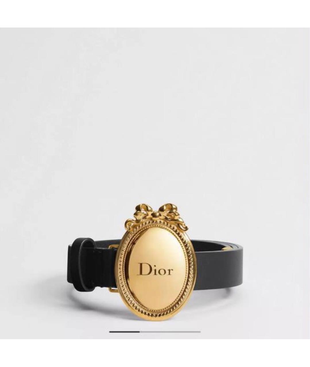 CHRISTIAN DIOR Черный кожаный ремень, фото 3