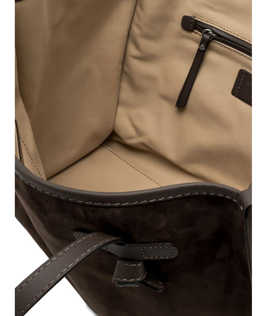 Gianni Chiarini Коричневая замшевая сумка тоут, фото 4