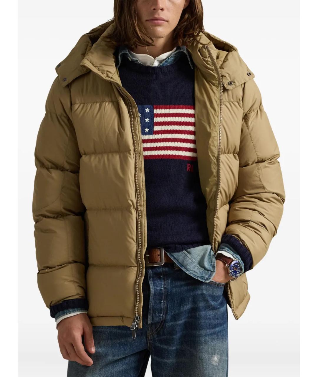 POLO RALPH LAUREN Хаки полиэстеровый пуховик, фото 4