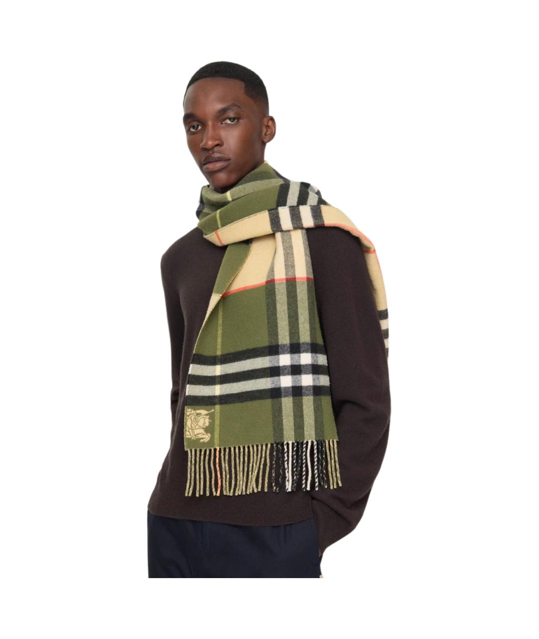 BURBERRY Бежевый кашемировый шарф, фото 4