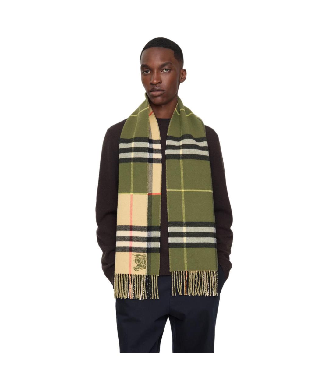 BURBERRY Бежевый кашемировый шарф, фото 3
