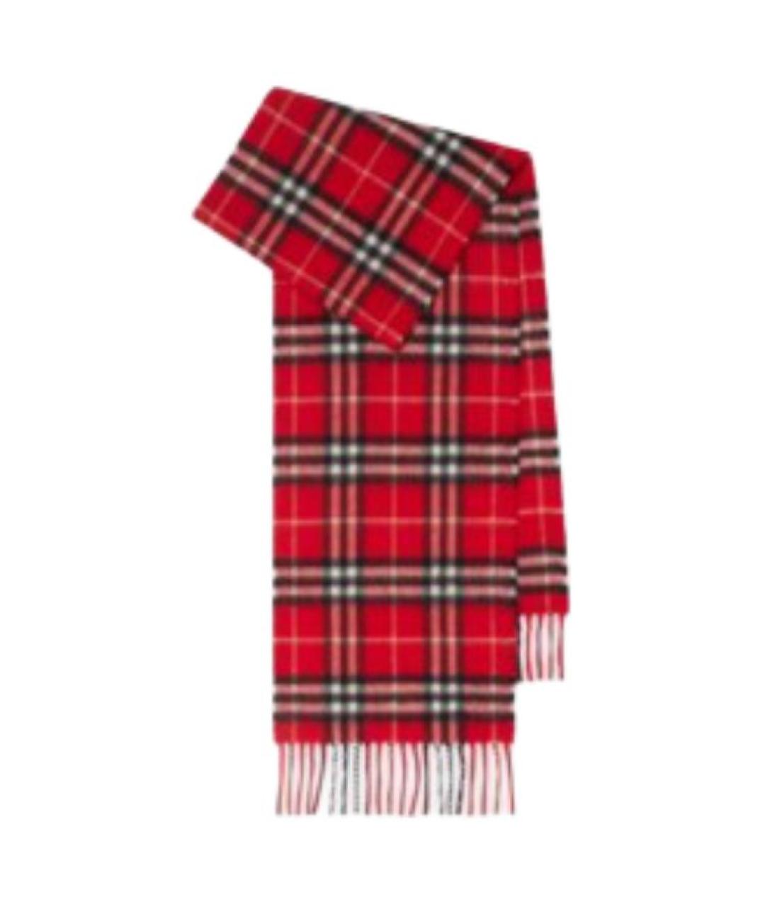 BURBERRY Красный кашемировый шарф, фото 1