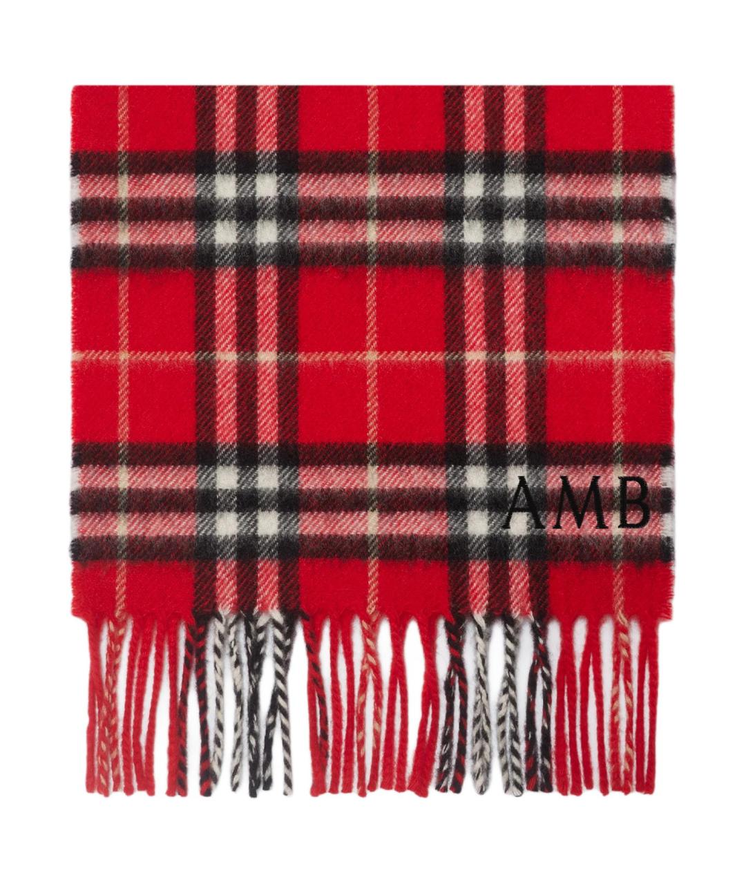 BURBERRY Красный кашемировый шарф, фото 2