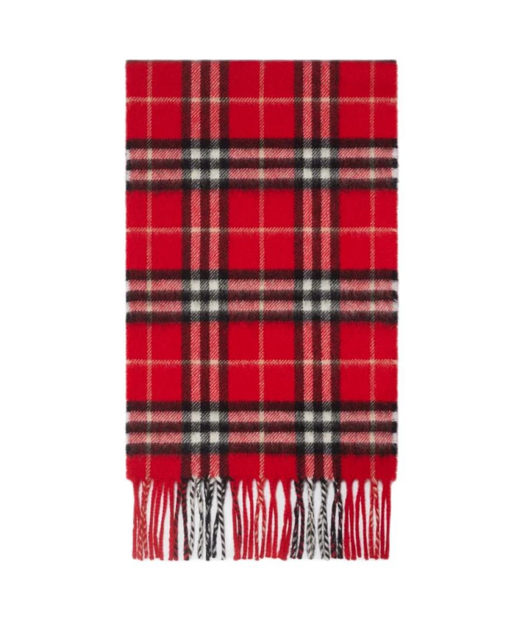 BURBERRY Красный кашемировый шарф, фото 3