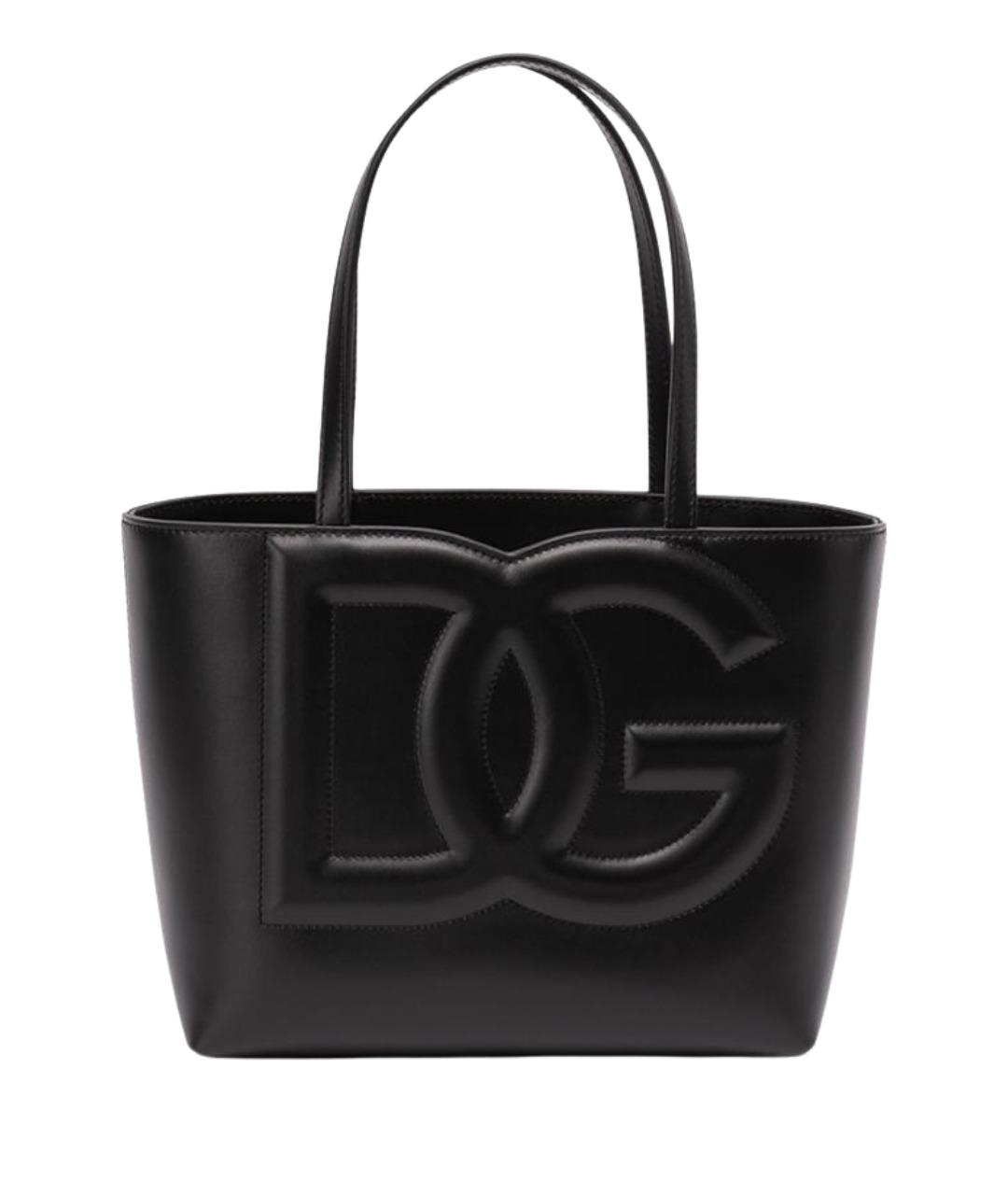 DOLCE&GABBANA Черная кожаная сумка тоут, фото 1