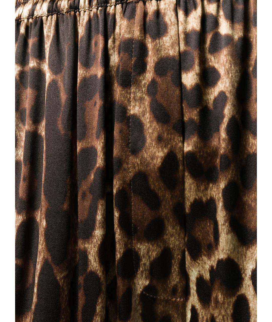 DOLCE&GABBANA Мульти шелковые брюки широкие, фото 5