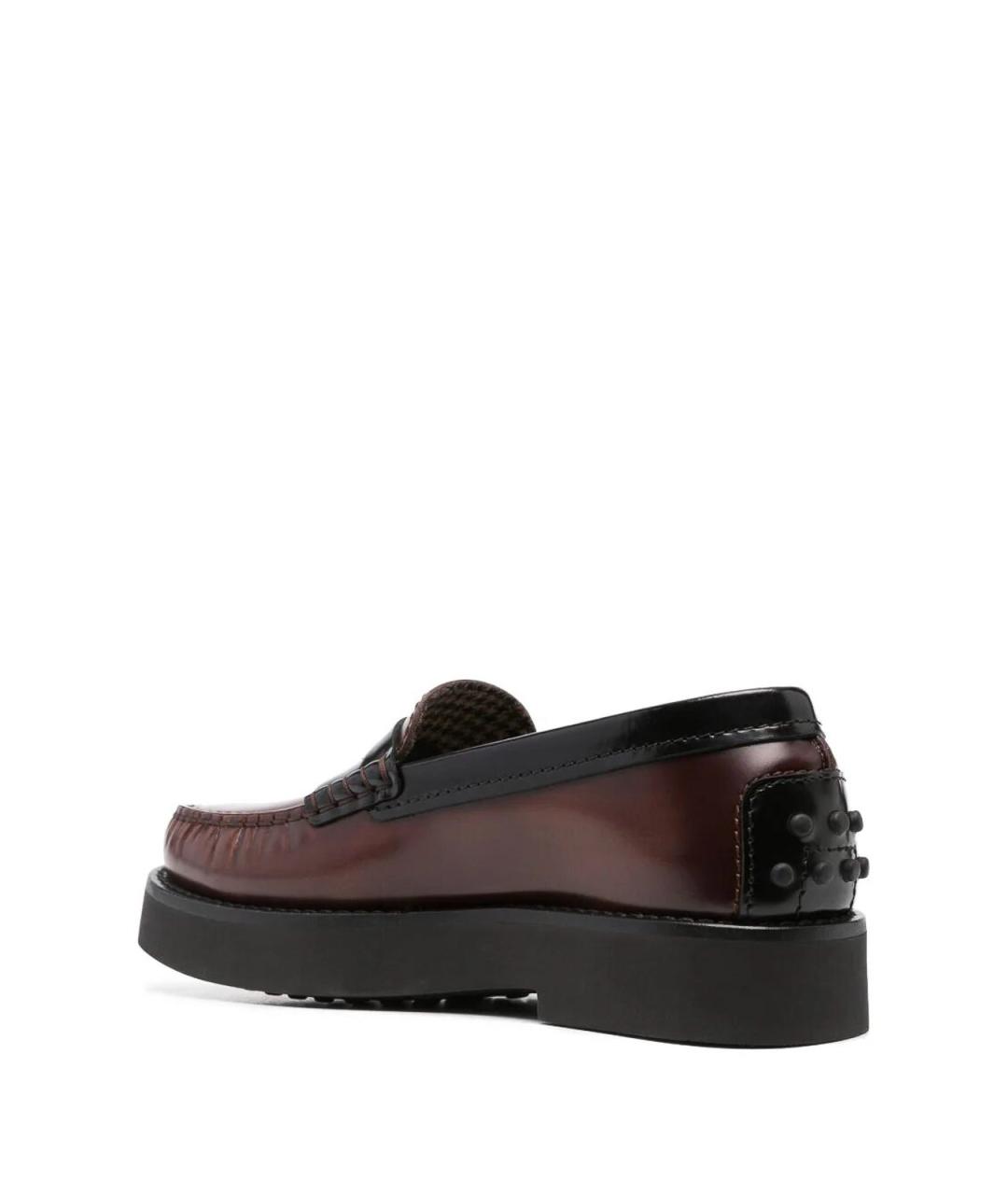 TOD'S Коричневые кожаные лоферы, фото 4