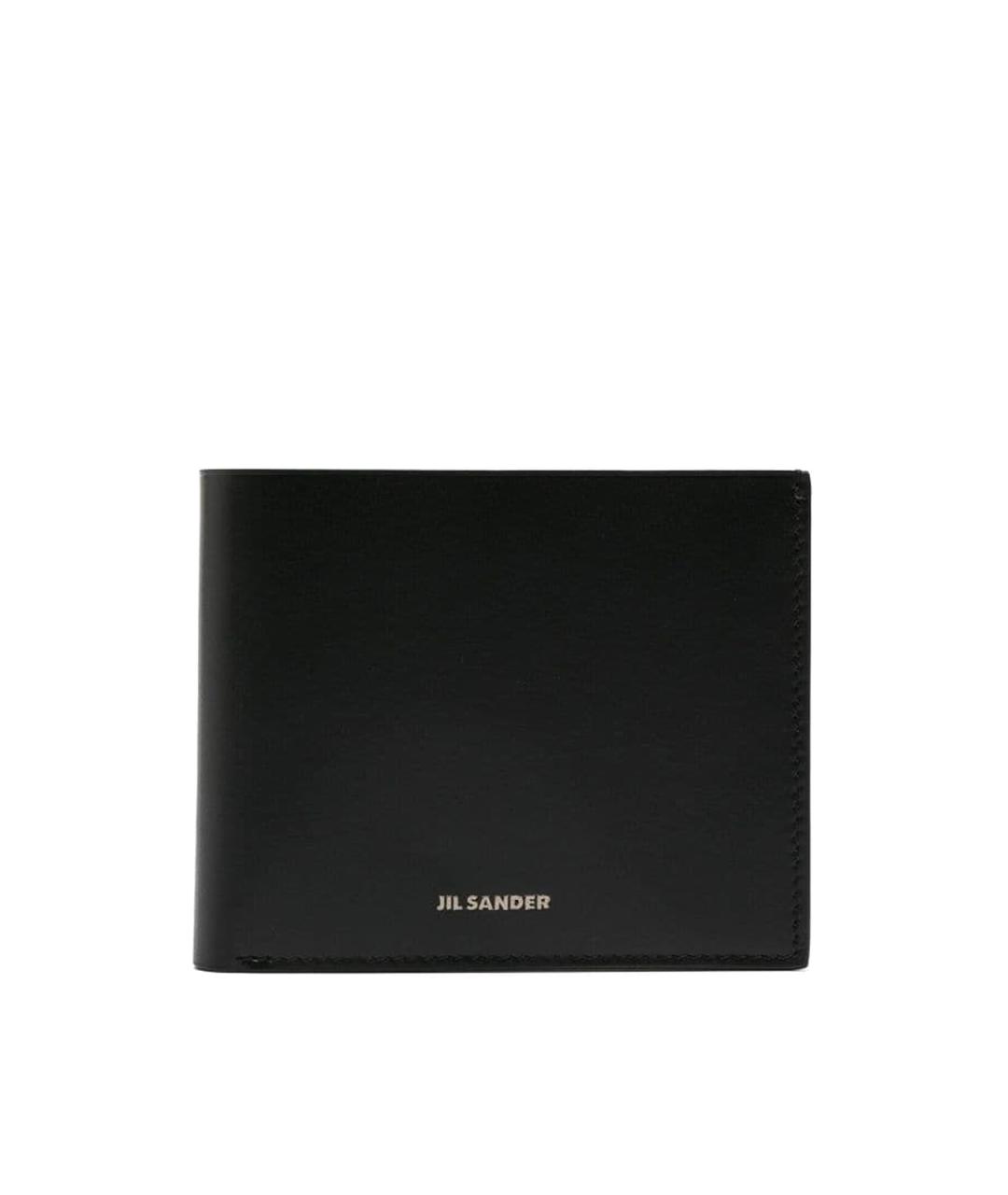 JIL SANDER Черный кожаный кошелек, фото 1