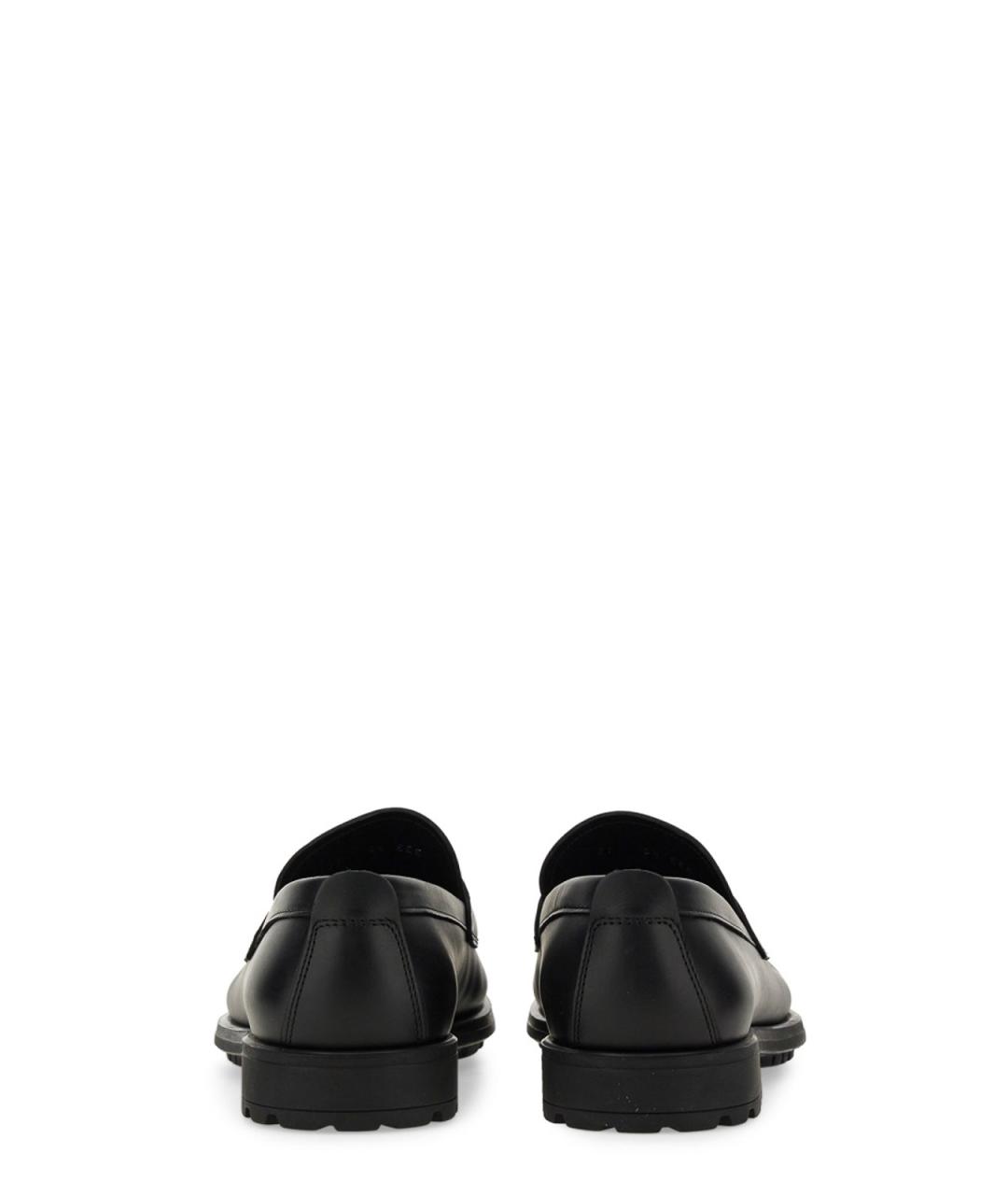 FERRAGAMO Черные кожаные лоферы, фото 3