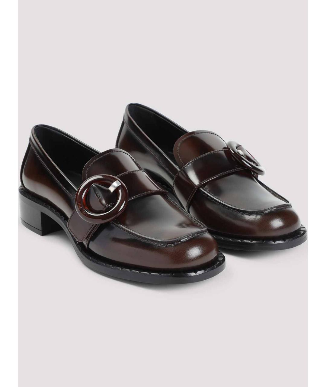 PRADA Коричневые кожаные лоферы, фото 2