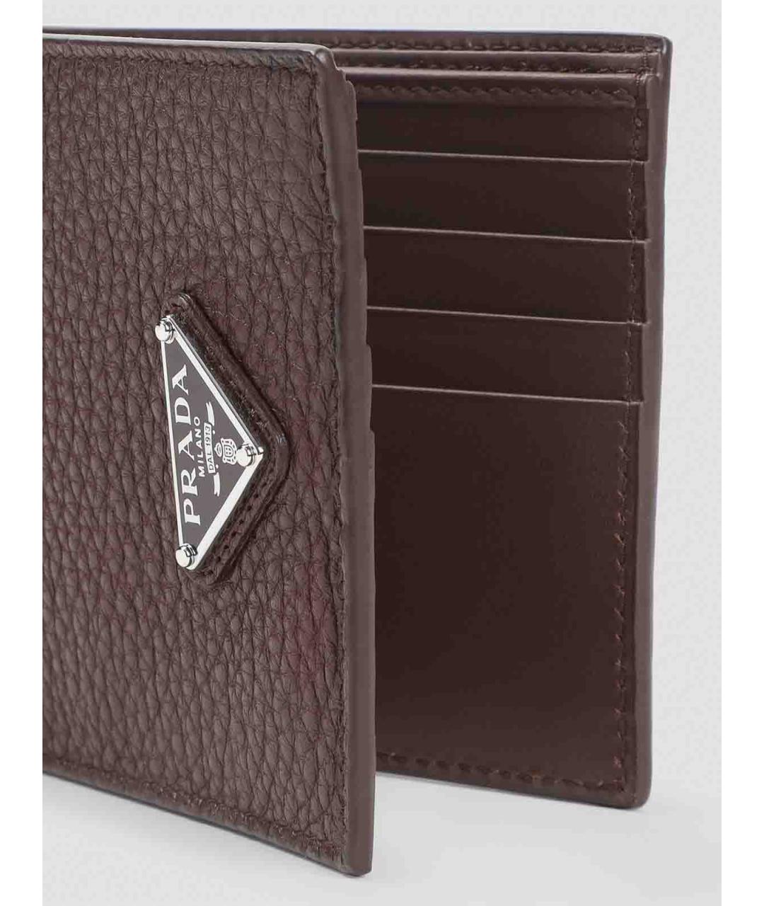 PRADA Коричневый кожаный кошелек, фото 4