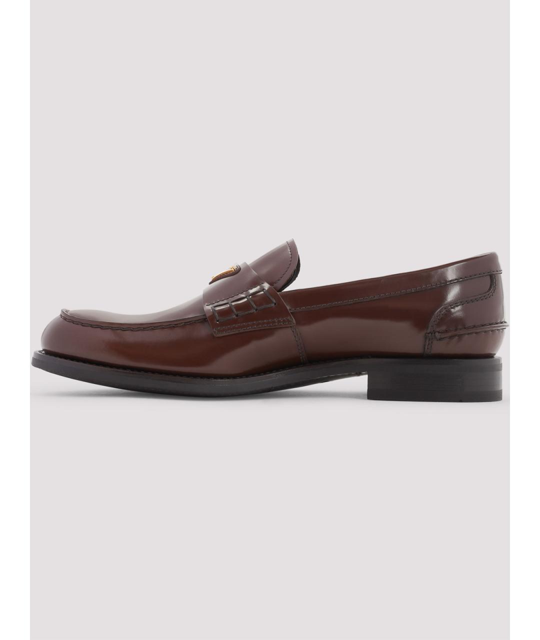 PRADA Коричневые кожаные лоферы, фото 3