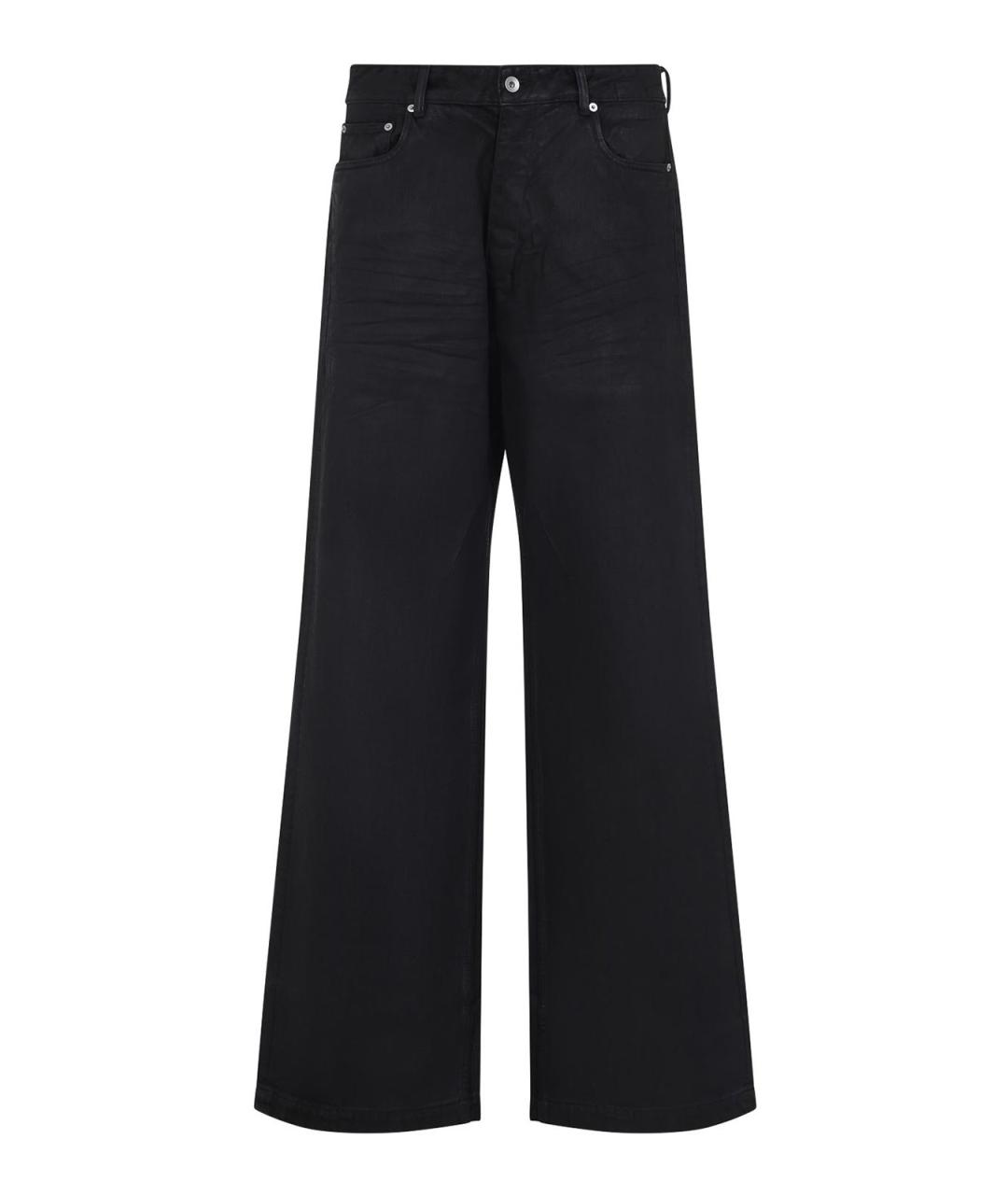 RICK OWENS Черные хлопковые прямые джинсы, фото 1