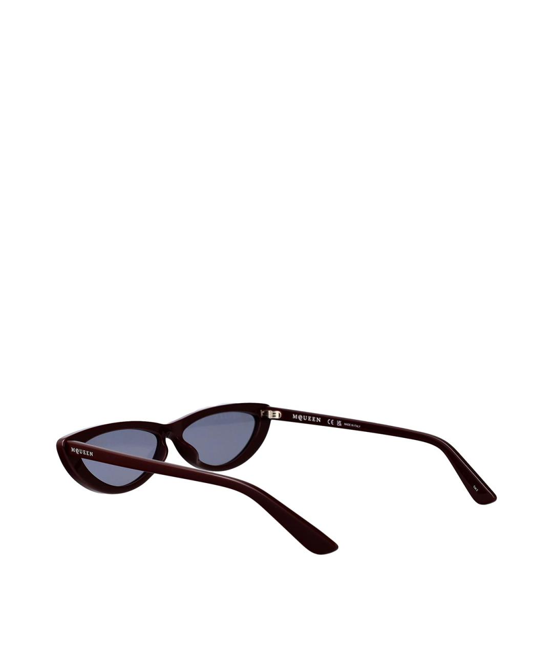 ALEXANDER MCQUEEN Бордовые пластиковые солнцезащитные очки, фото 4
