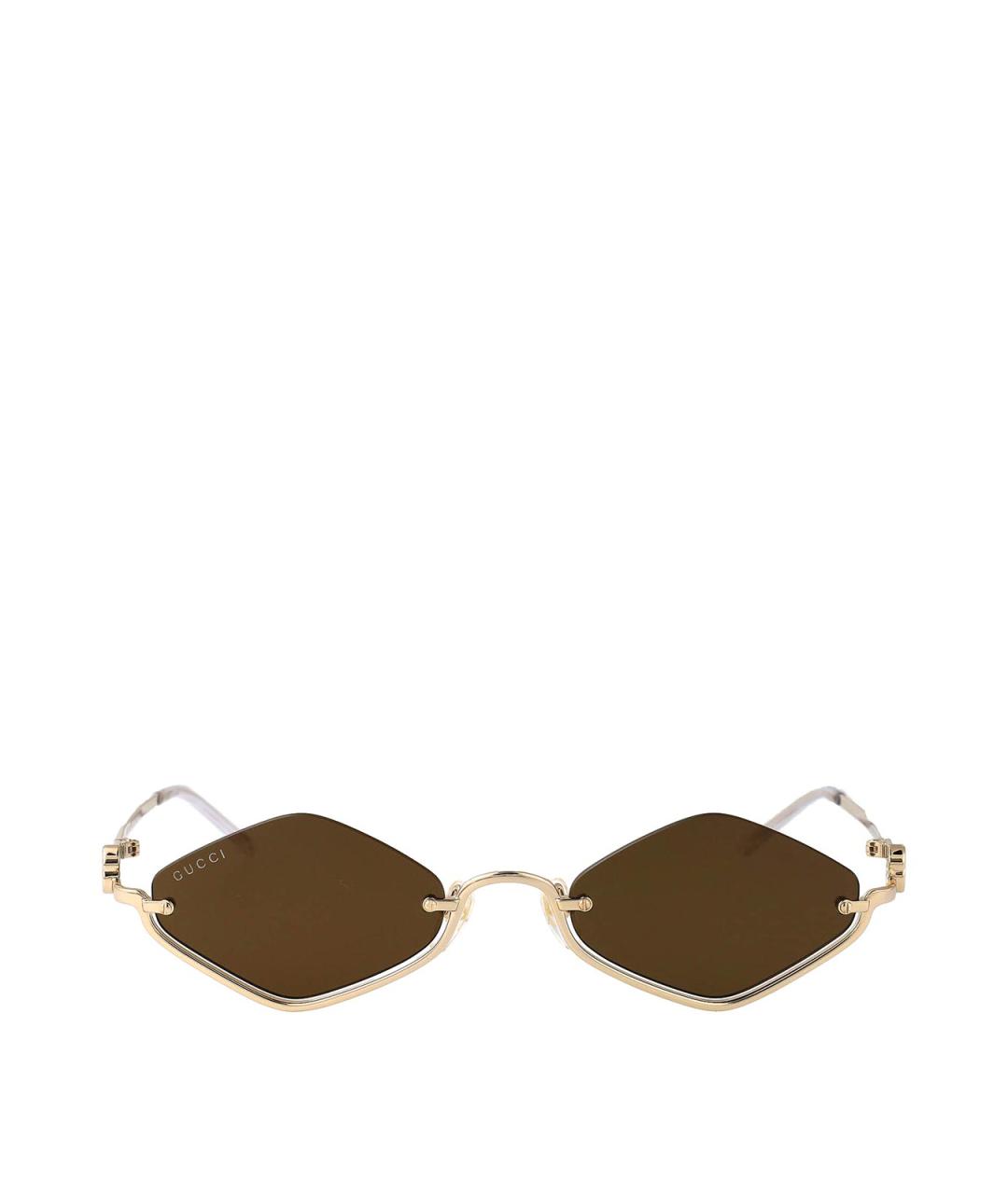 GUCCI Золотые металлические солнцезащитные очки, фото 1