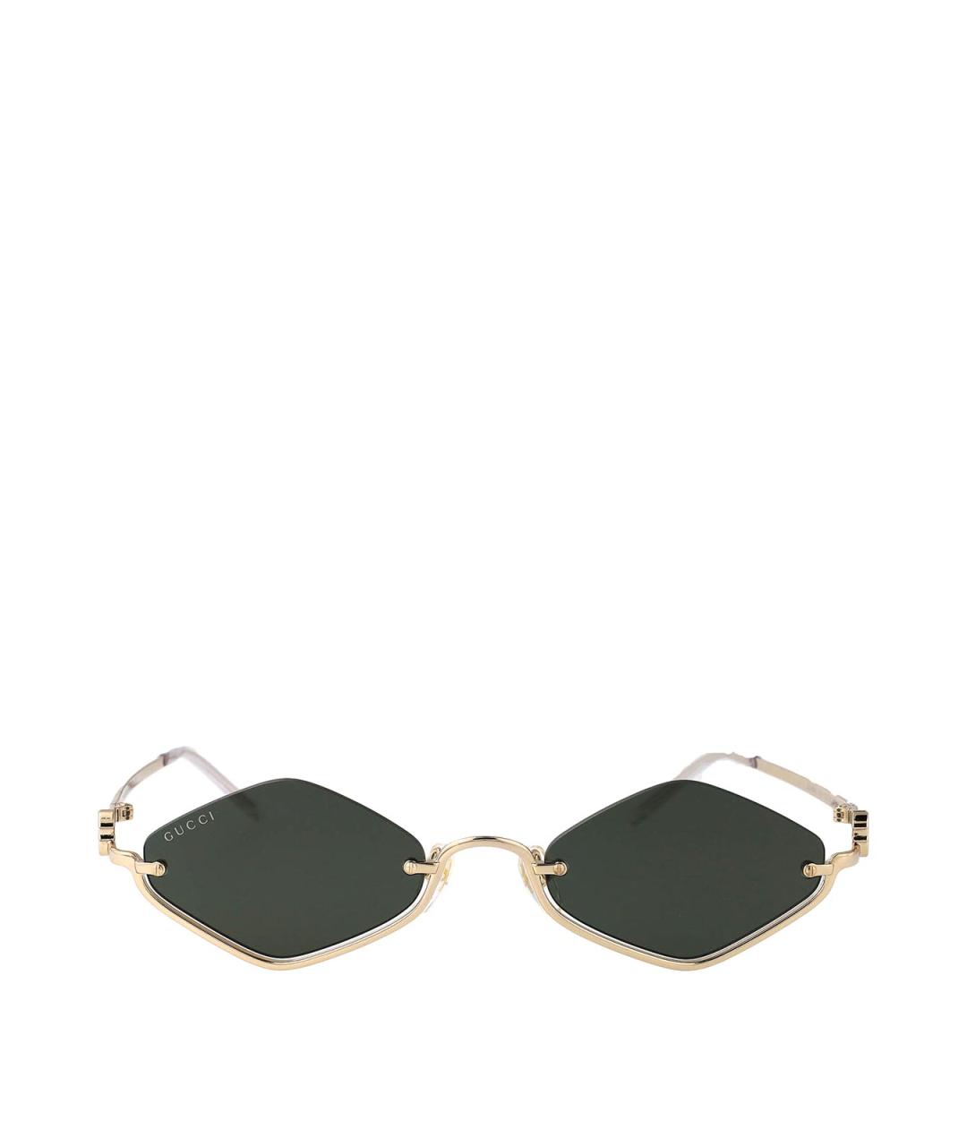 GUCCI Золотые металлические солнцезащитные очки, фото 1