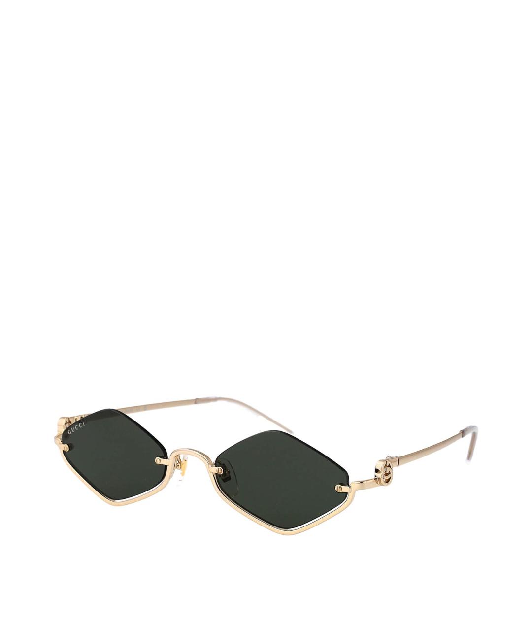 GUCCI Золотые металлические солнцезащитные очки, фото 2