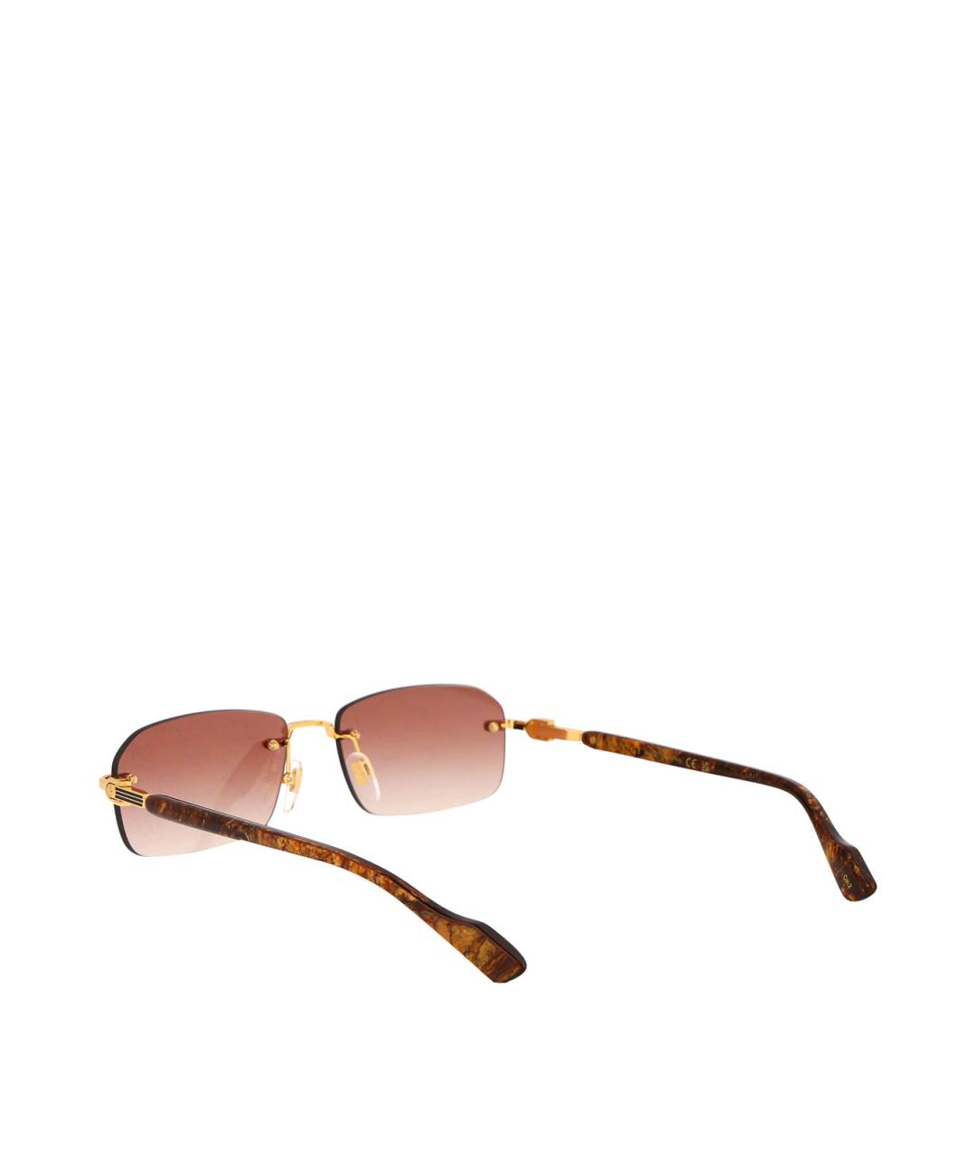GUCCI Золотые металлические солнцезащитные очки, фото 4