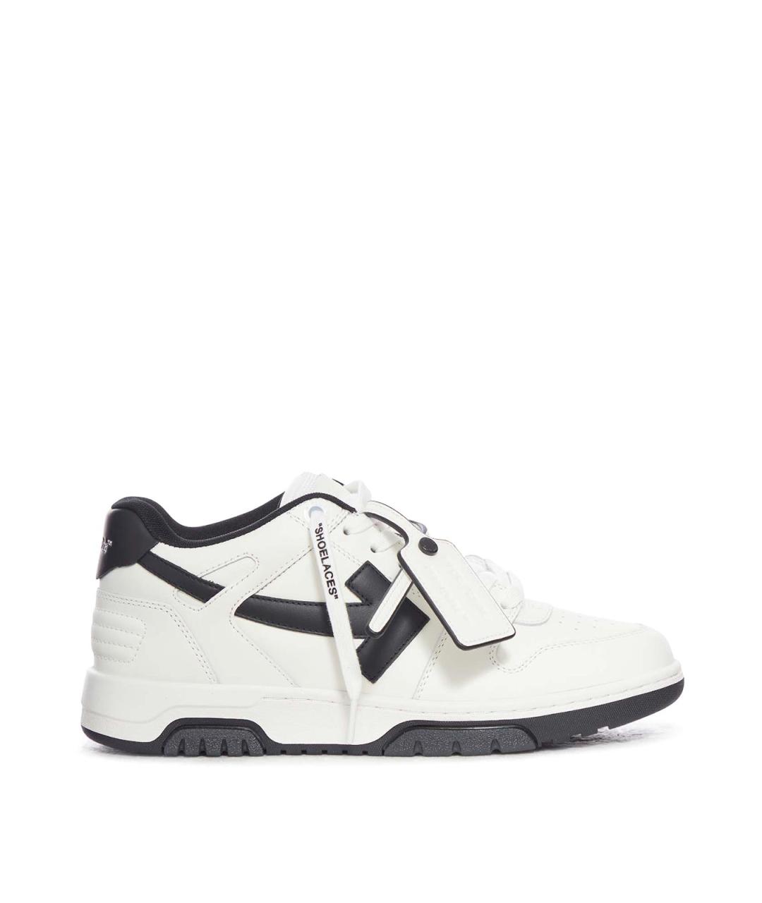 OFF-WHITE Белые кожаные низкие кроссовки / кеды, фото 1