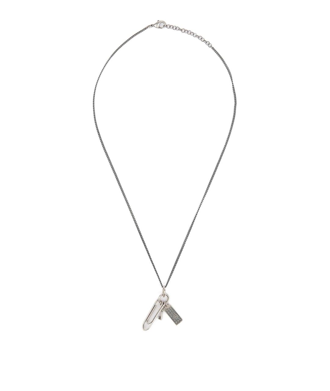 MM6 MAISON MARGIELA Серебряная металлическая подвеска, фото 1