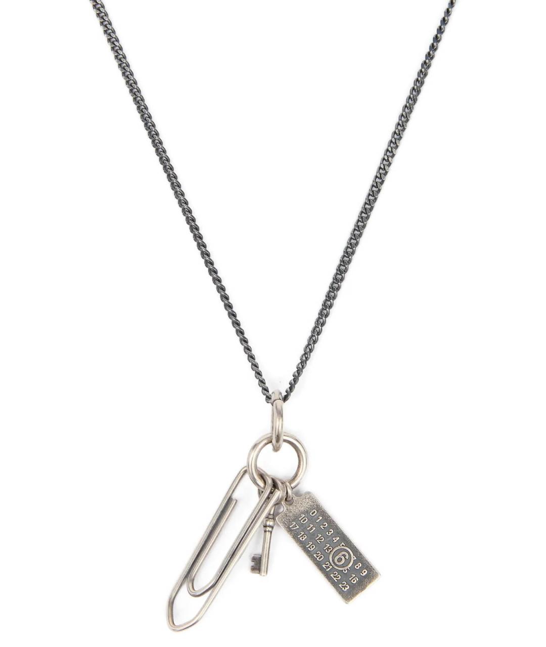 MM6 MAISON MARGIELA Серебряная металлическая подвеска, фото 2