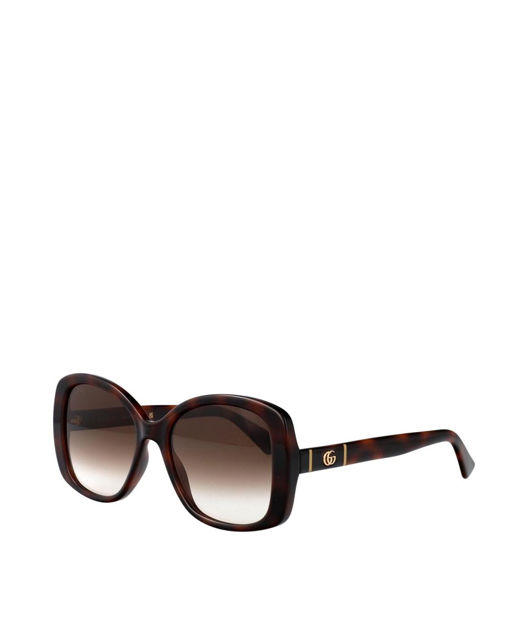 GUCCI Коричневые пластиковые солнцезащитные очки, фото 2