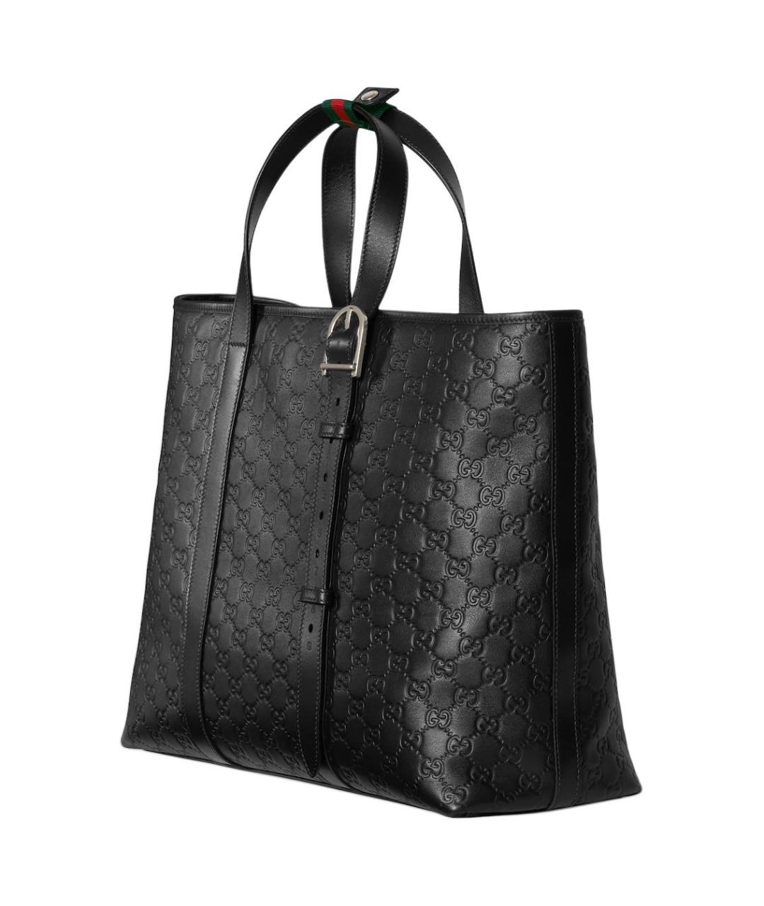 GUCCI Черная кожаная сумка через плечо, фото 2