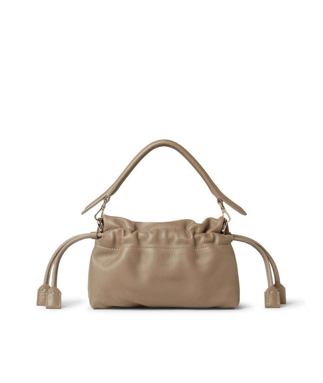 FENDI Бежевая кожаная сумка через плечо, фото 3